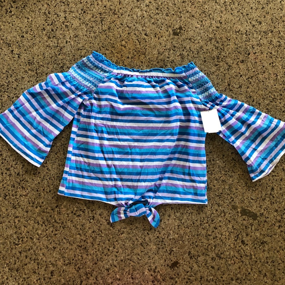 Cloud Chaser- blue striped shirt- size L(14)